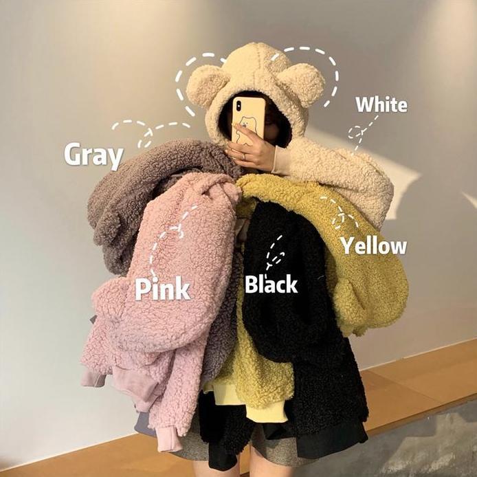 New KJA-15 jaket luaran wanita import korea big size bulu beruang winter