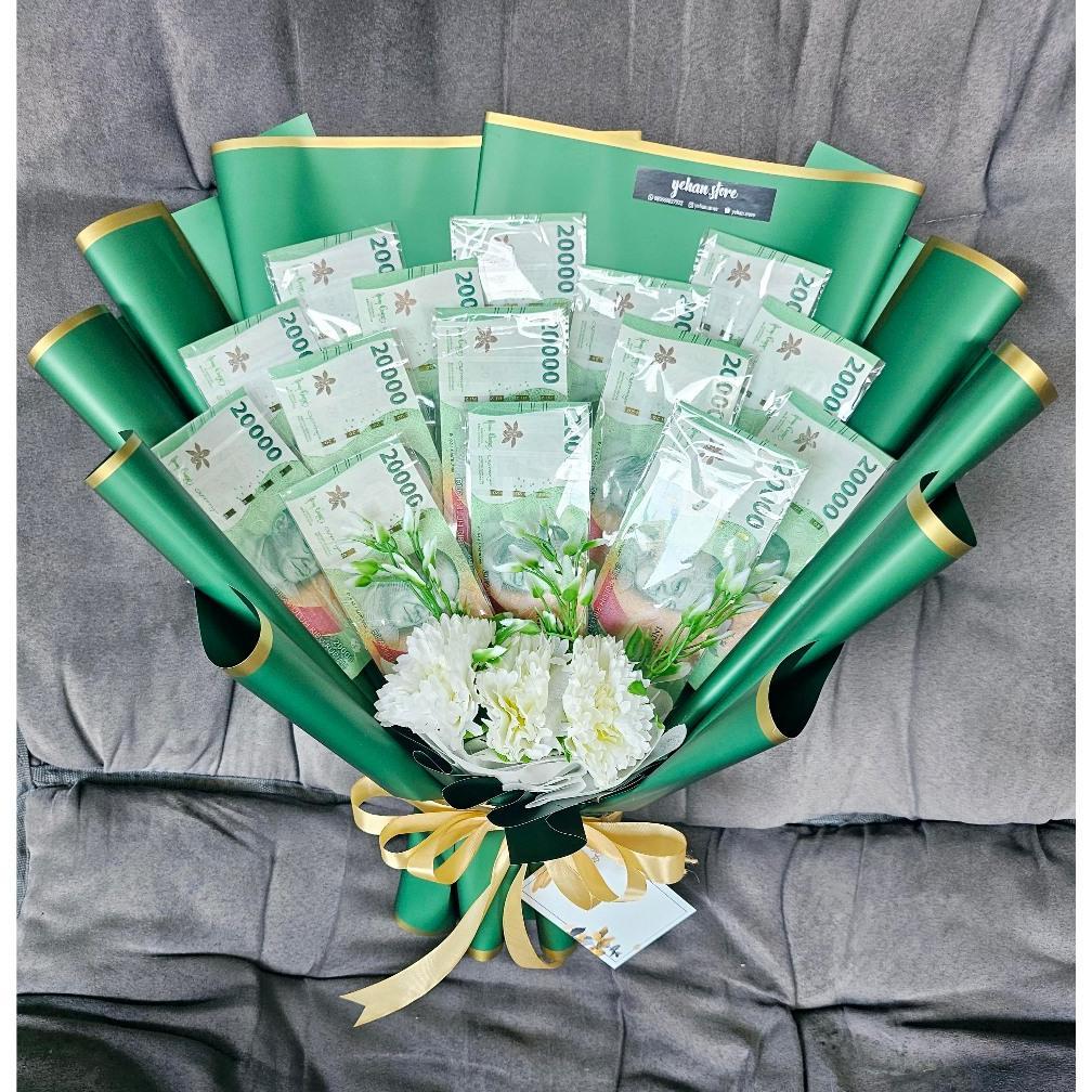 Best Seller Buket/Bucket Uang Asli/Bouquet Uang/Buket Uang 20Ribuan