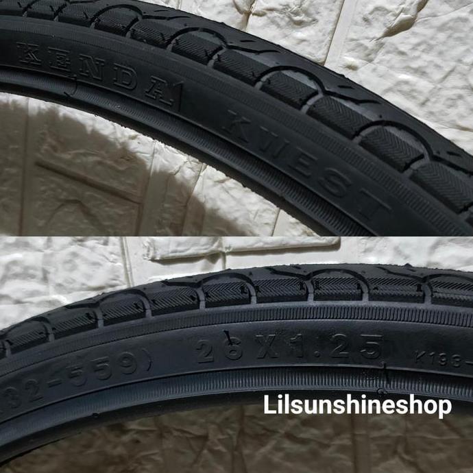 Ban Luar 26 x 1.25 KENDA Kwest 26x1.25 K193 Sepeda MTB Hybrid CTB Federal Black Motif Halus