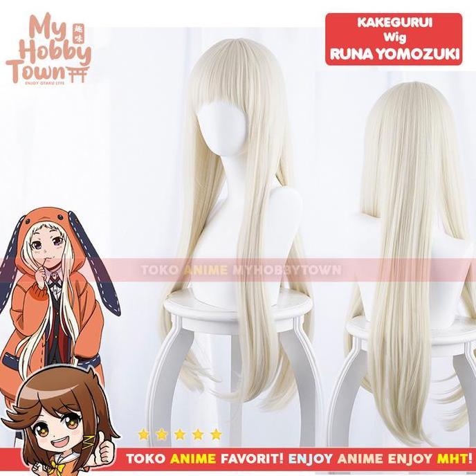 Wig Cosplay Anime Kakegurui : Runa Yomozuki Rambut Palsu
