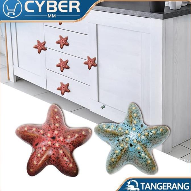 CHONELIO 1.7*1.4*0.9Inch Handle Pintu Anak Bintang Laut Universal Handle Lemari Anak Bintang Laut