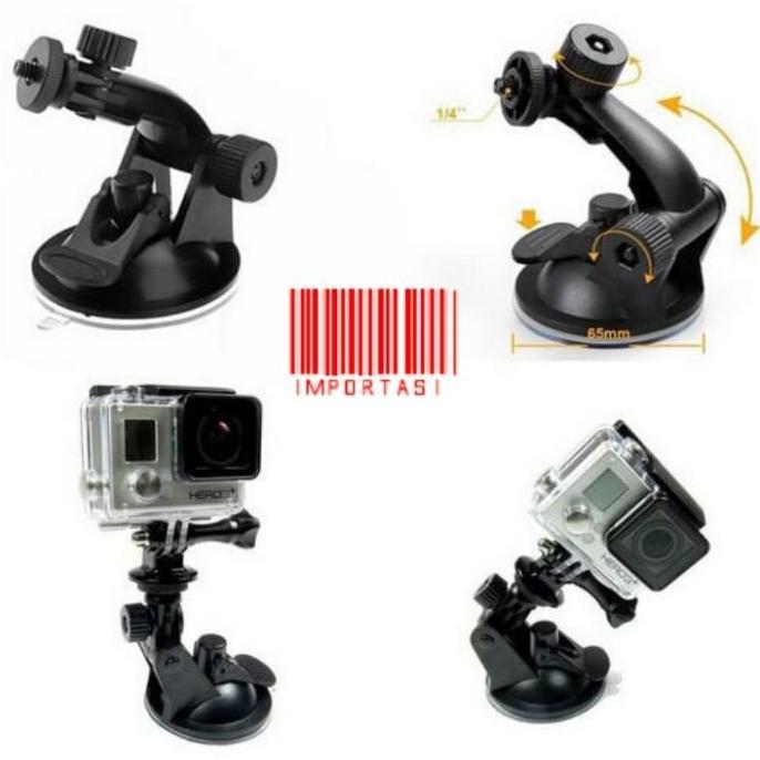 Ceangailte- Suction Cup Mount Holder For Dashcam Phone Holder Gopro Kaca Mobil