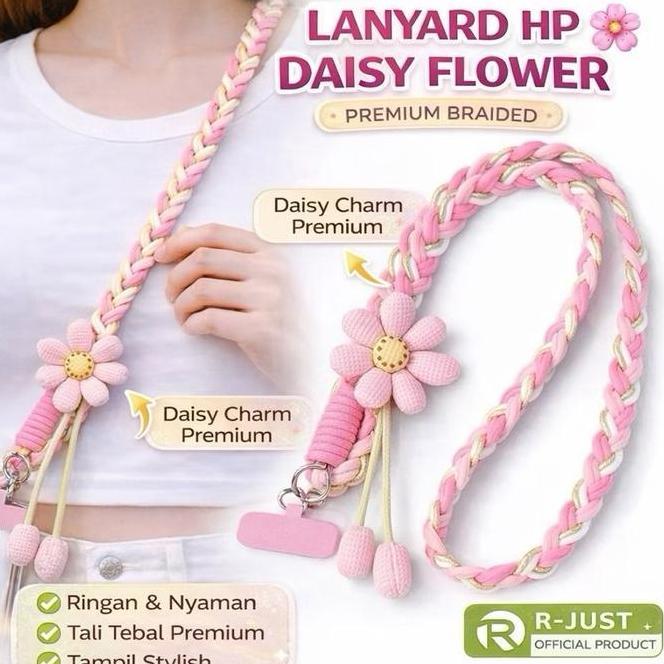 Rjust Lanyard Bunga Daisy Tali Gantungan Lucu Warna Pastel Untuk Case Handphone Kekinian
