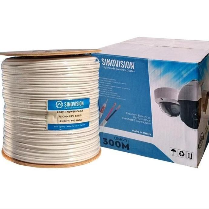 New Promo Kabel RG59 + Power CCTV utk Kamera CCTV 1Roll 300M