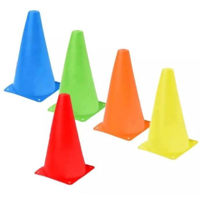 CONE ALAT TRAINING OLAHRAGA SATU SET 12 pcs (1 LUSIN) / KUN CONES KERUCUT RAPAT 23 CM TEBAL