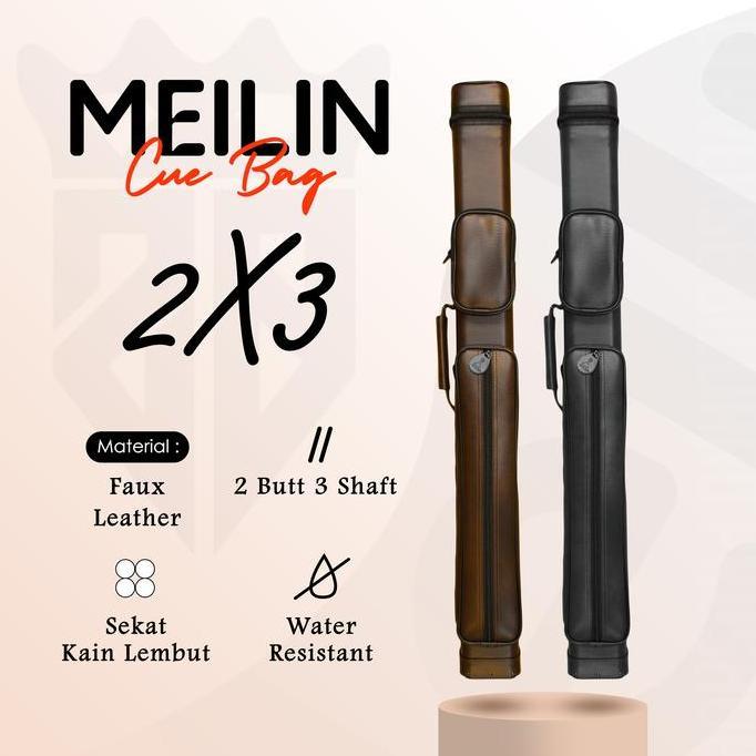 Meilin Premium 2x3 Case - Tas Stick Billiard 2x3 Cue Case Billiard 2 Butt 3 Shaft Hard Case 5 lubang