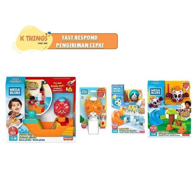 TERLARIS FISHER MEGA BLOKS PEEK A BLOCKS PENGUIN SLIDE 14 PCS ORI 1+ MAINAN EDUKASI BALITA