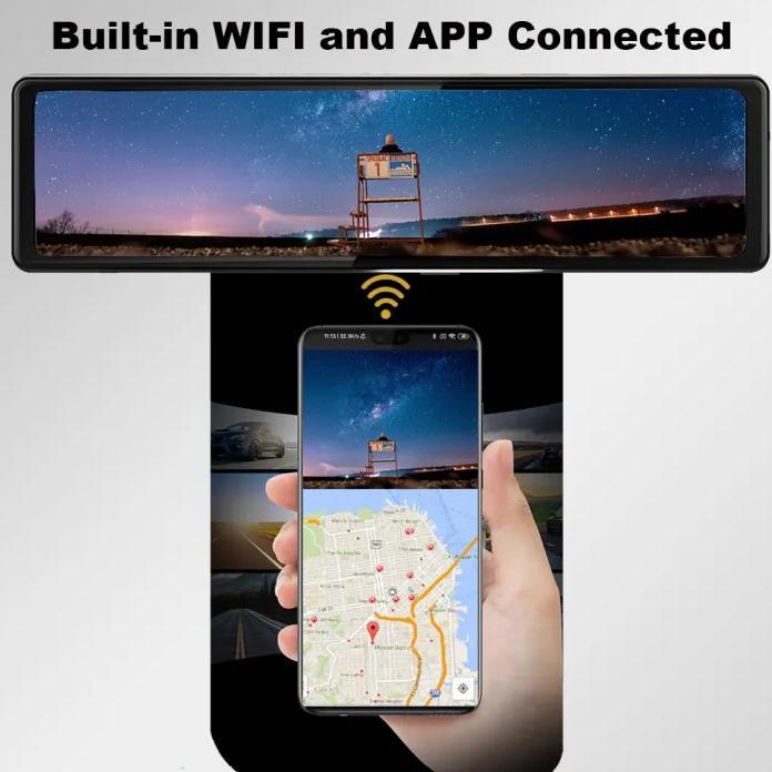 bestpromo ekleva dashcam mobil 3 kamera 11.26 inci 2.5k layer sentuh dvr mobil bluetooth wifi g-sens