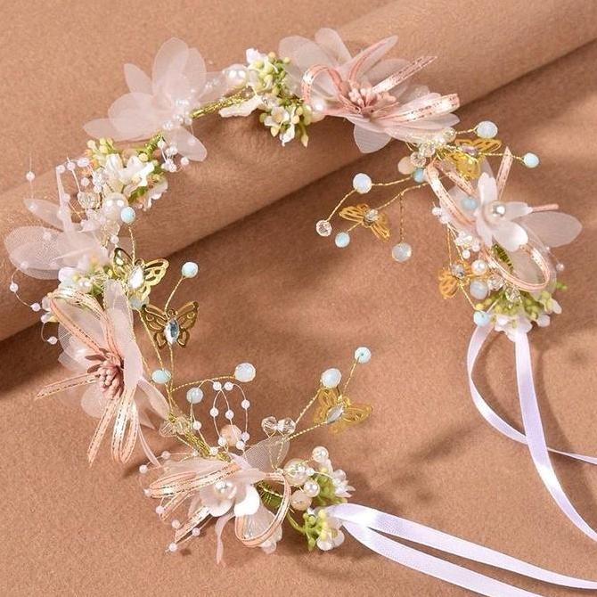 Capelli- Headpiece Faye -  Mahkota Bunga Mutiara - Headpiece Hiasan Hijab / Kepala Elegan Aksesoris