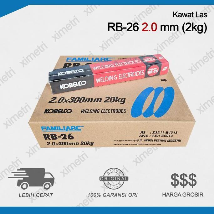 Kawat Las RB 26 2.0 mm ( 2KG ) Kobe Steel/ Las Elektroda RB26 2,0 mm