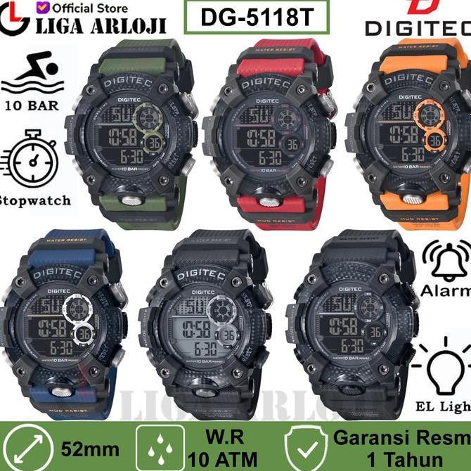 Cloknlok- Digitec Dg-5118T Jam Tangan Pria Digital Rubber 5118 Original Dg5118