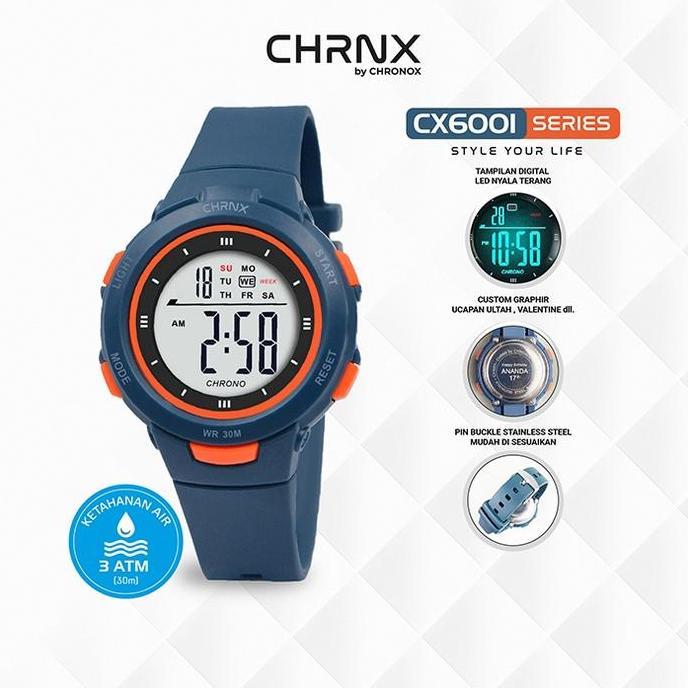 Cloknlok- Chrnx By Chronox Jam Tangan Digital Unisex Pria Wanita - Cx6001 Rubber Watches