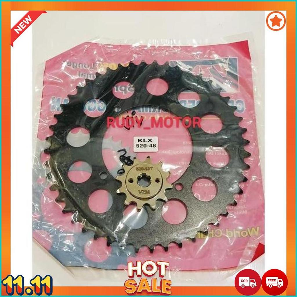 GIR GEAR DEPAN BELAKANG KLX150 KLX 150 BF DT S L 520 48 11 12 13 520 48 VZM GIR DEPAN BISA PILIH UKU