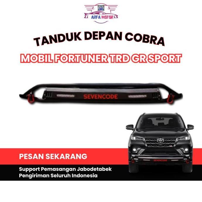 Tanduk Depan Pengaman Mobil All New Fortuner Trd Gr Sport 2021-2024 Model Cobra Pelindung Bumper Dep