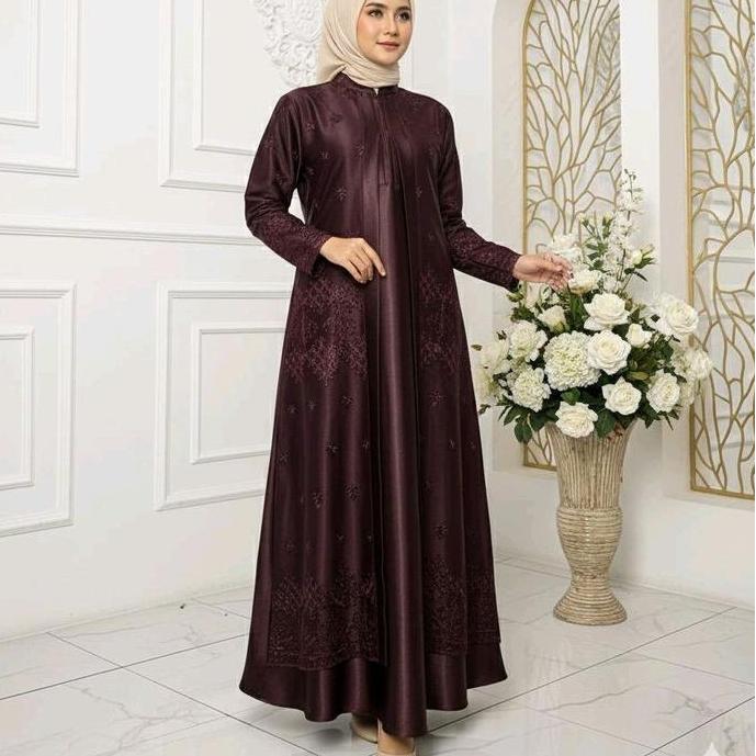 Gamis Tile kristal satin bahan adem rellpeck Dress  Wanita Muslim Dewasa  Mewah