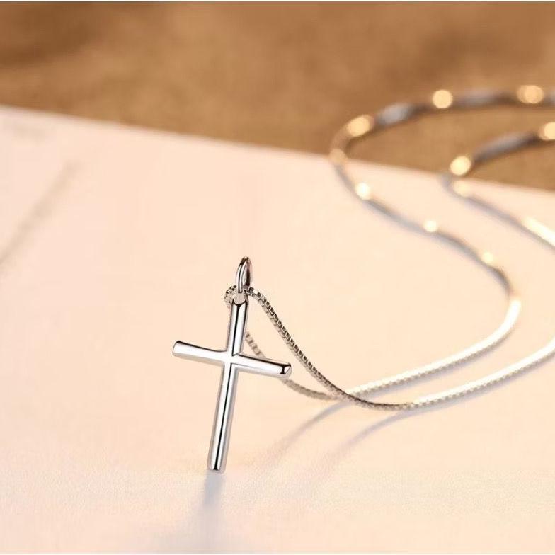 LIMITED KALUNG TITANIUM PRIA WANITA LIONTIN SALIB ANTI KARAT SIMPLE / Kalung Salib Titanium Anti Kar