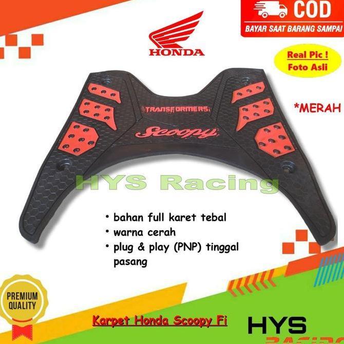 HYC Karpet Honda Scoopy Fi ESP Tahun 2013 2014 2015 2016 2017 2018 2019 - Alas Pijakan Kaki Variasi 