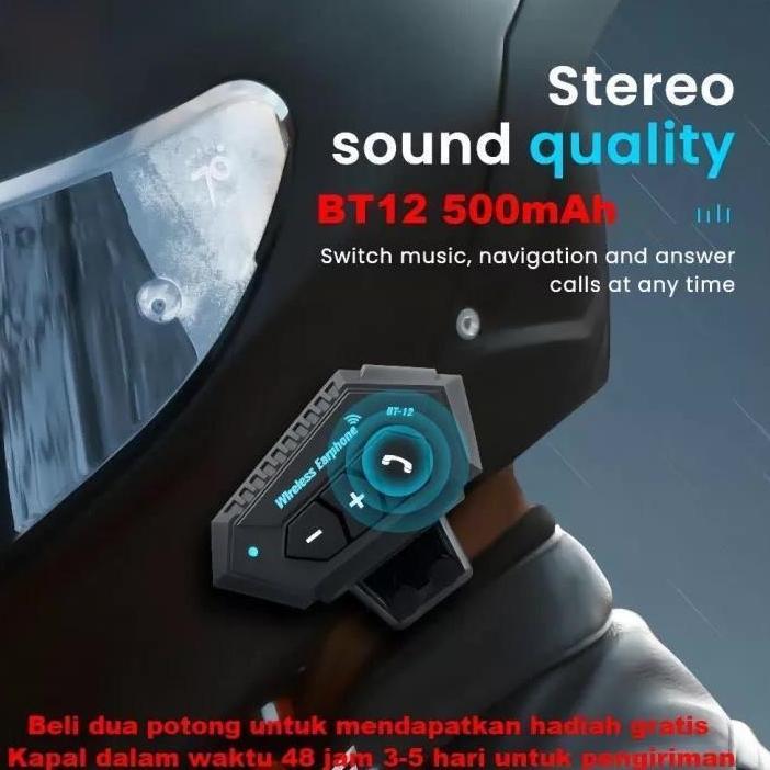 NEW Bt12 Bluetooth Helm Alternatif Intercom /Bt12 Headset Helm Bluetooth Wireless/Headset Helm Bluet