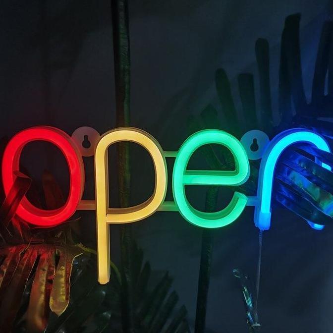 Ready Lampu Neon Open LED Neon Flex Cafe Open Sign Neon Wall Decor Untuk Barbershop Toko