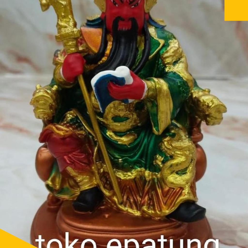 Patung Dewa Kwan Kong / Kwan Kung - Duduk - Fiber - 4 Inch - L2