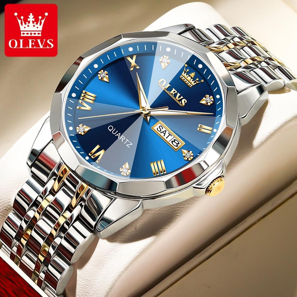 HEMAT OLEVS JAM TANGAN PRIA ANTI AIR ORIGINAL STAINLESS STEEL LUMINOUS MEN WATCH ANALOG MODEL 9931