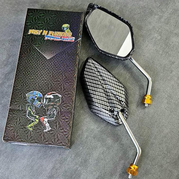 Spion chrome yamaha jupiter tangkai panjang silver gagang tanggung spion variasi carbon karbon mio n