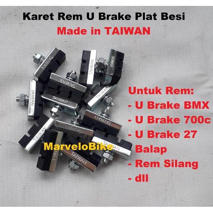 Karet Rem Sepeda U Brake Besi Made in TAIWAN Karet Rem Sepeda BMX Fixie Balap RoadBike