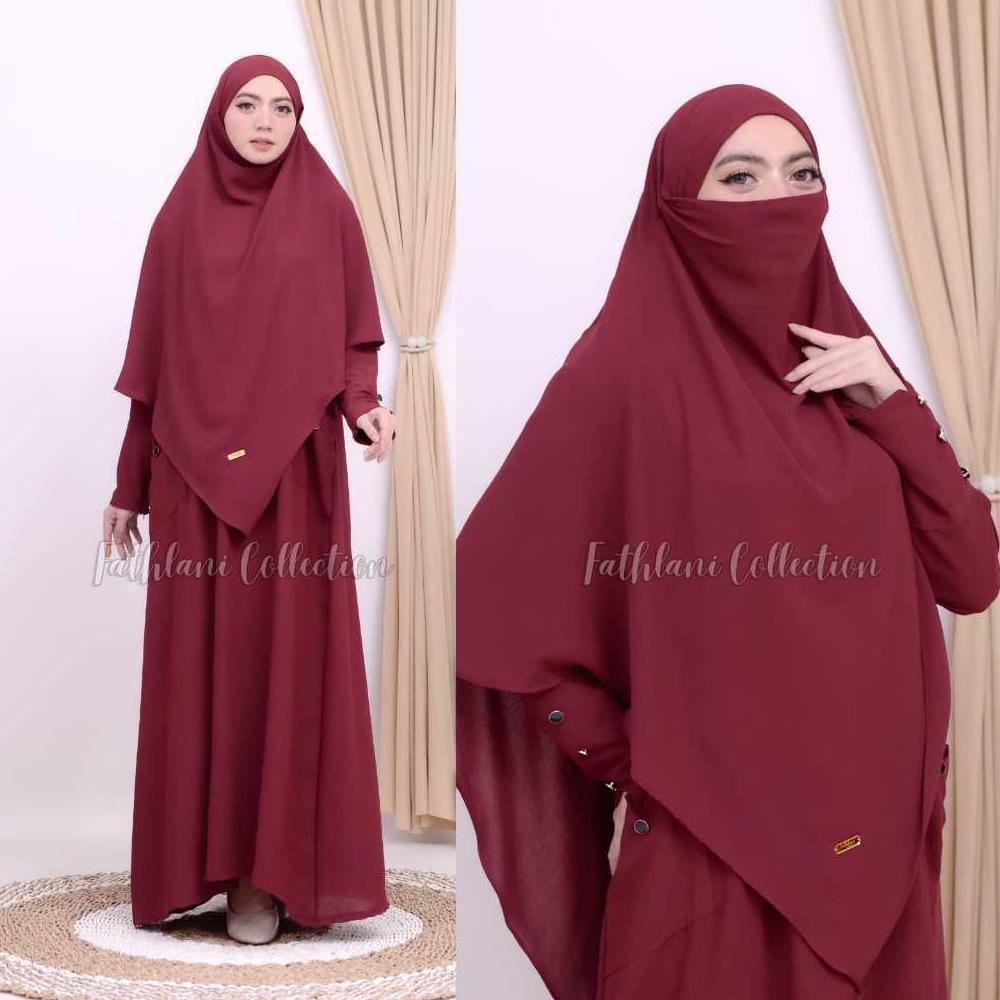 100% AMAN GAMIS ABAYA SYARIFAH GAMIS SET HIJAB TERBARU SIMPEL MEWAH ELEGAN COCOK UNTUK HAJI UMROH