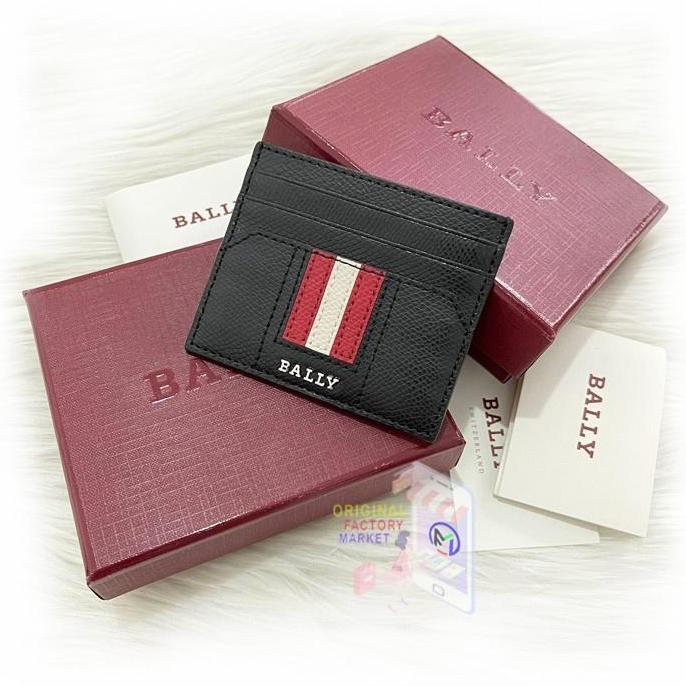 Dompet BALLY Card Case THAR Mens Card Holder Black.