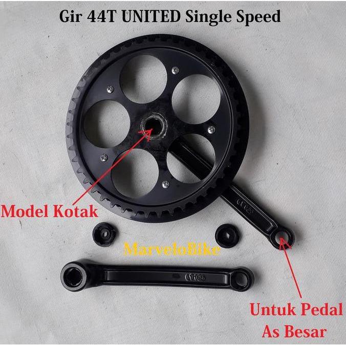 Crank Gir Sepeda Lipat BMX Fixie Mini 44T UNITED Single Speed
