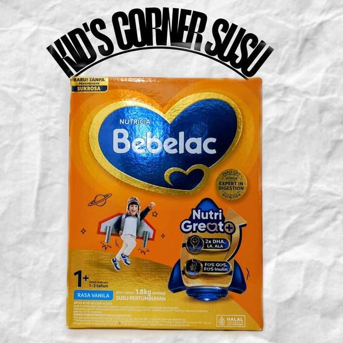 Gyunyu- *Bebelac 3+  1+  0- 6  6-12  Madu/Vanila 1800Gr Nutricia Susu Pertumbuhan(Kemasan Baru)