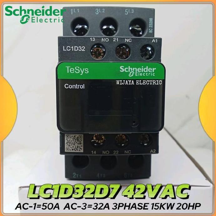 Kontaktor Schneider Lc1D32D7 Lc1D32 42V 3P 32A  Contactor Lc1D32-D7 Lc1D-32D7 42Vac 3Phase 32A Schne