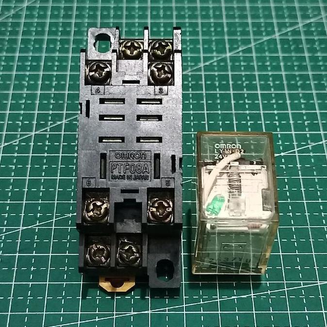Relay Omron Ly1N-D2 24Vdc + Socket Omron Ptf08A 8 Pin Original Japan Asli