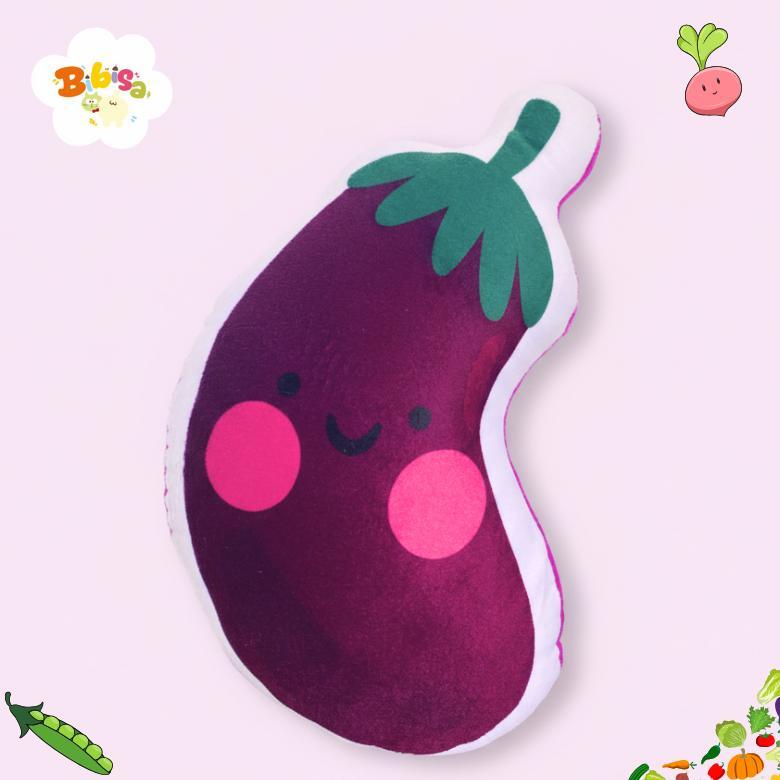BONEKA TERONG / VEGETABLE PLUSHIE / SMILEY EGGPLANT PLUSHIE / PURPLE SQUISHI PLUS / CHUBBY EGGPLANT 