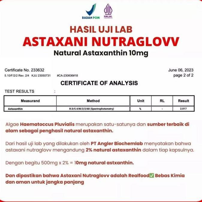 Foirfe- Astaxani Nutraglow Suplemen Kecantikan Nutrisi Untuk Kulit Sehat Dan Glowing Astaxanthin