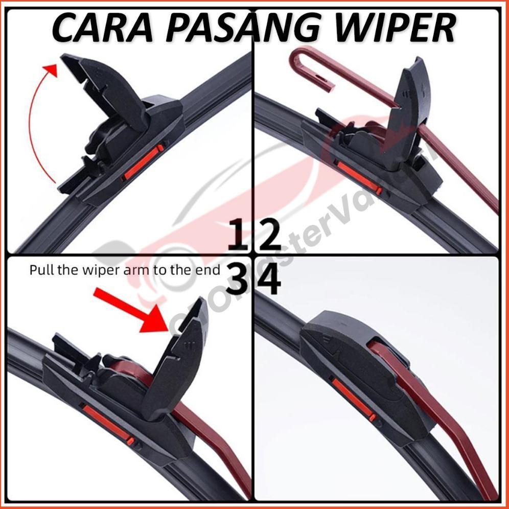 Wiper Frameless Dual Blade Universal Model Karet Ganda Untuk Semua Jenis Mobil Dual Wiper Blade