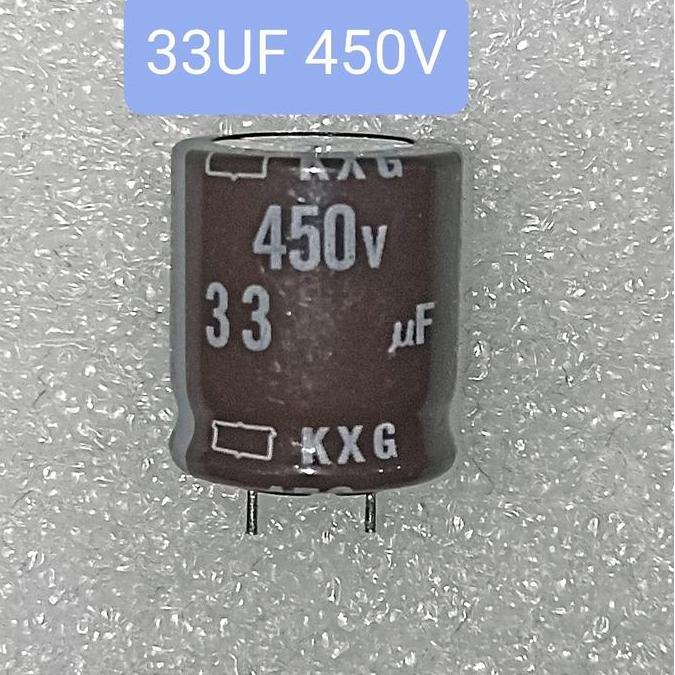 5Buah Elco 33Uf 450V Elko 33 Uf 450 Volt Kapasitor Elko 33Uf 450Volt Hemat