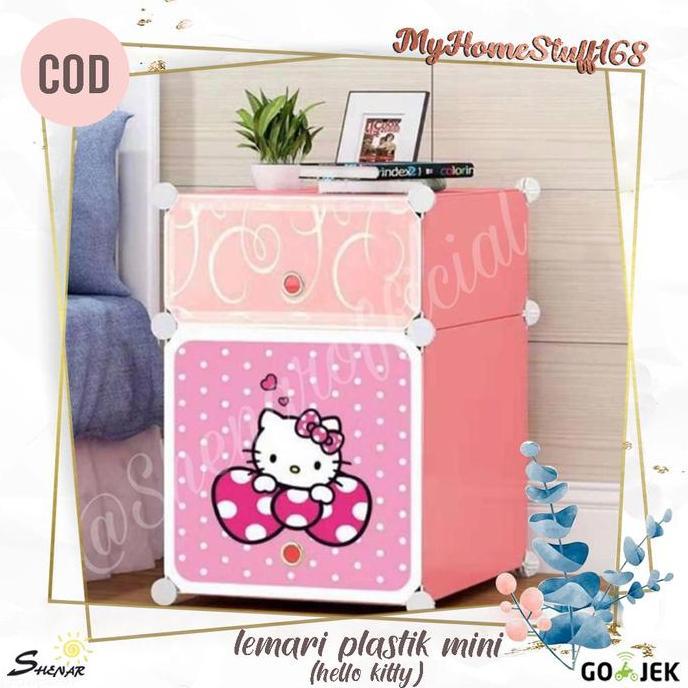 MORIFOYU SHENAR LEMARI SISI RANJANG PLASTIK / LEMARI PAKAIAN PORTABLE / LEMARI SERBAGUNA MINI HELLO 