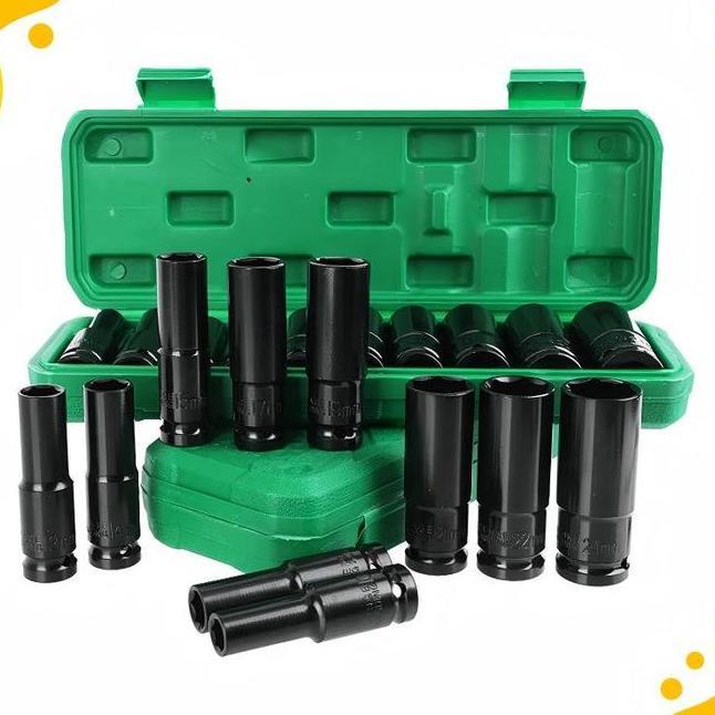 Alat Kunci Sok Set Mata Kunci Impact 824Mm Impact Soet Set Mpact Tekiro Batrei 10Pcs 12 Inch