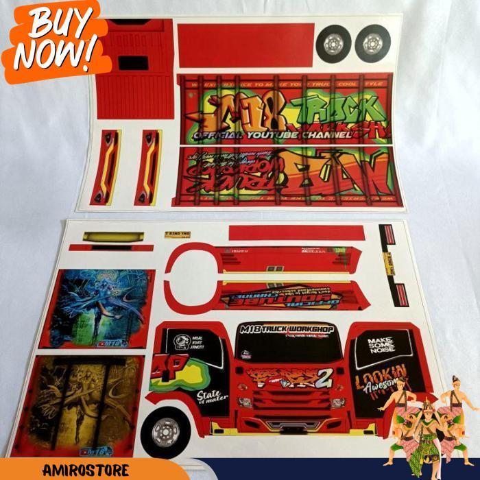 Pola Stiker Miniatur Truk Oleng Isuzu Giga Trending Topic 02 (45 Cm)