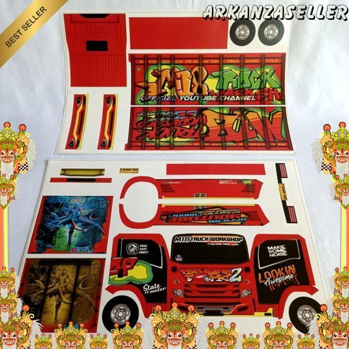 Pola Stiker Miniatur Truk Oleng Isuzu Giga Trending Topic 02 (45 Cm)