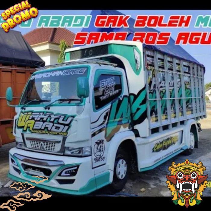 Stiker Pola Miniatur Truk Oleng Wahyu Abadi 02 Terbaru ( Jumbo 45 Cm )