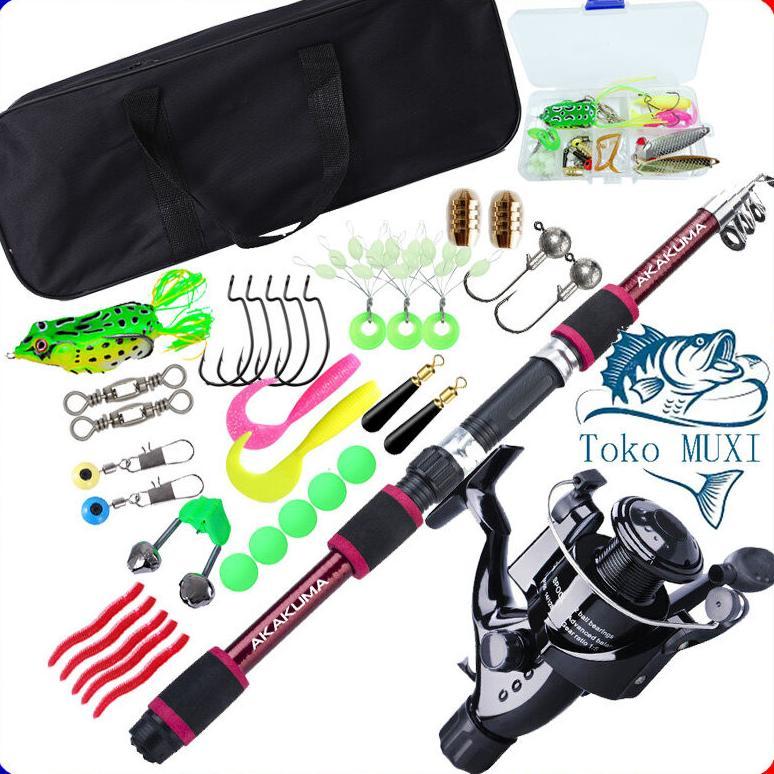 pancing satu set pancing satu set lengkap pancingan 1 set lengkap 1.8m 2.1m joran pancing 4000 seri 