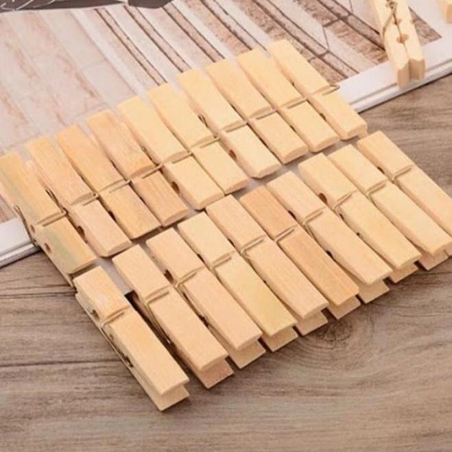 TERLARIS [20PCS] JEPITAN BAMBU NATURAL BAMBOO JEPITAN JEMURAN BAJU
