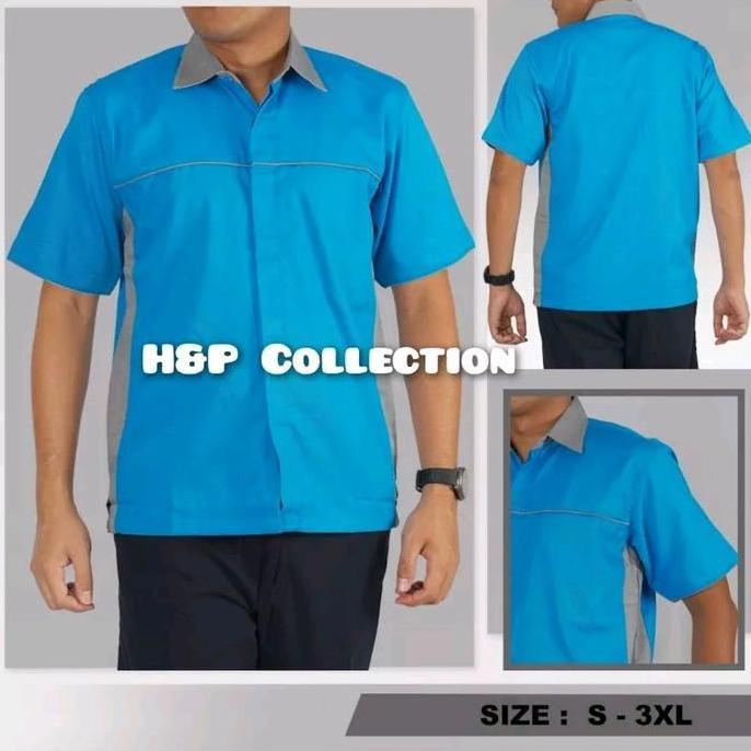 Baju Seragam Kerja , Kemeja Seragam Kerja Kantor Dv 02 Navy, Biru, Hitam , Putih, Tosca Polos