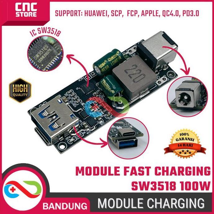 TERLARIS MODULE FAST CHARGING SW3518 100W SUPPORT SFQC4.0 PD3.0 CHARGER BOARD