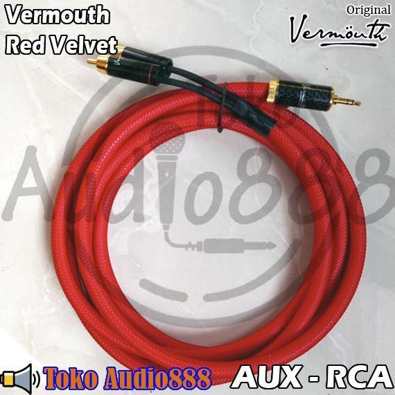 TERLARIS KABEL SPLITTER AUX 3,5MM TO 2 RCA MALE , VERMOUTH RED VELVET