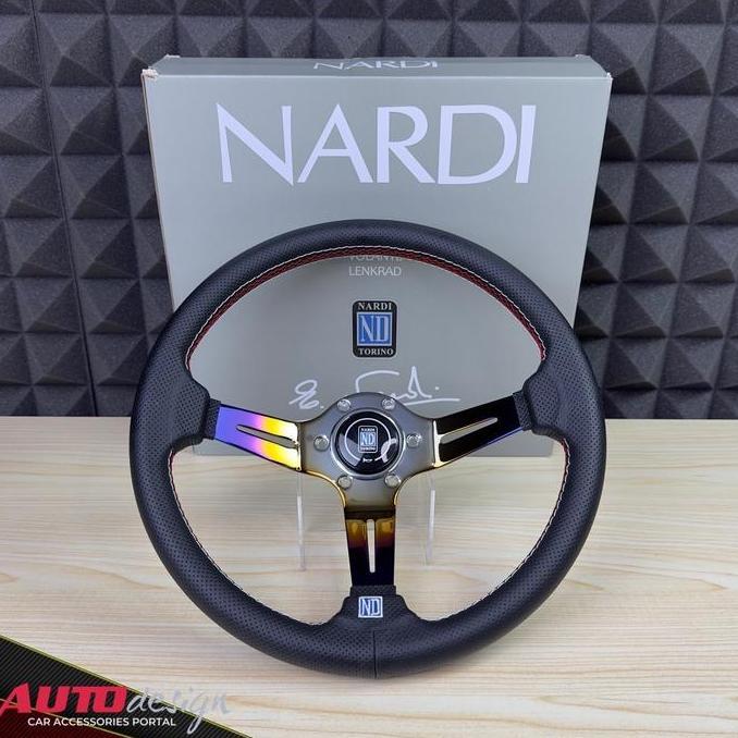 NARDI STIR RACING MOBIL KULIT BURNTIP BLUE TITANIUM SEMI CELONG UNIVERSAL CAR BAUT ORIGINAL DAN TERP