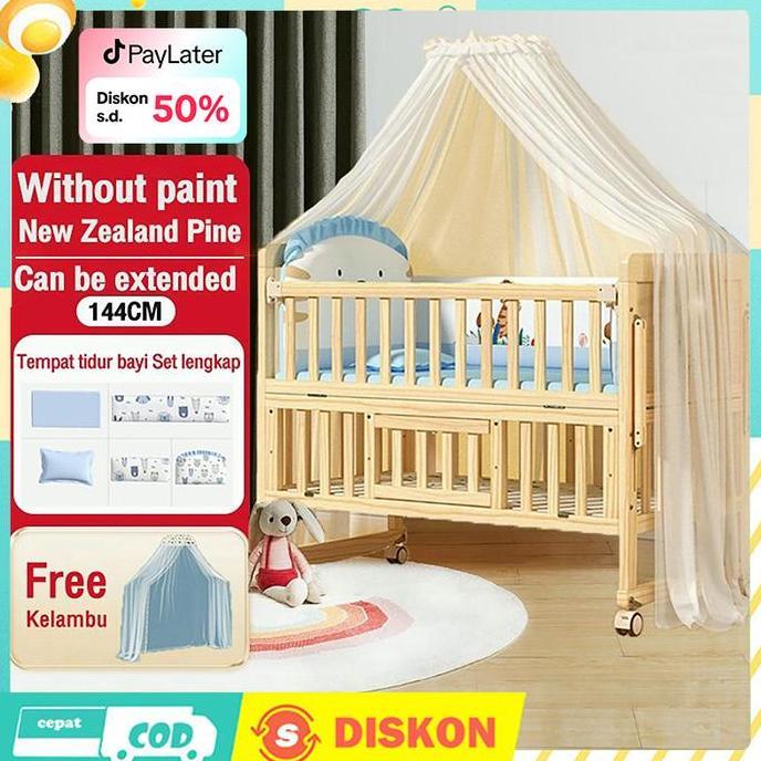 TERLARIS [KAYU SOLID] BOX BAYI LIPAT TEMPAT TIDUR MURAH/BABY BED BOX KAYU/LITTLE EQUI BOX BAYI/BOX T