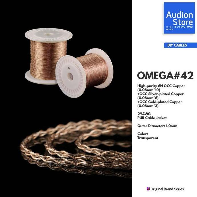 TERLARIS OMEGA CABLE NO. 42 6N OCC COPPER + SILVER+GOLD-PLATED COPPER 29AWG PUR